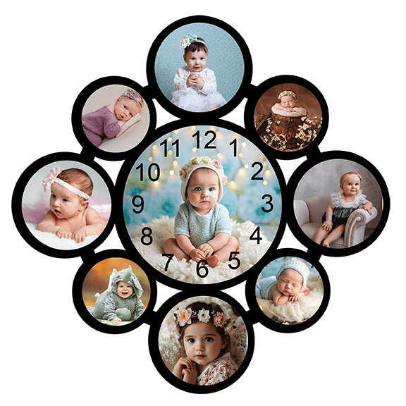  Wall Hanging Collage Photo Gift With Clock 